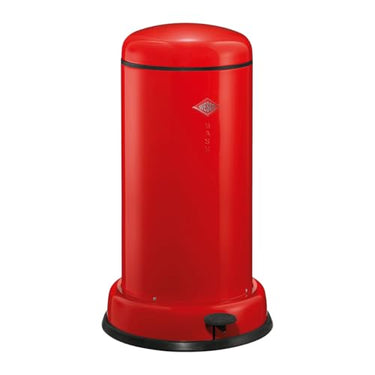 Wesco Baseboy waste bin in almond color, powder-coated sheet steel, 20 liter volume, metal insert, built-in damper, metal footrest with rubber tread on sale